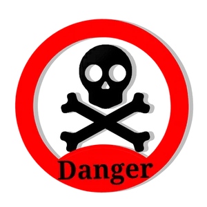 Red Danger Sign Black Background PNG Image