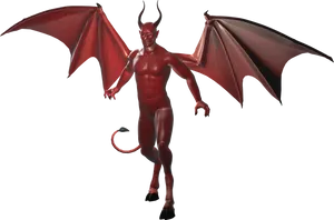 Red Demon Figure Fantasy PNG Image