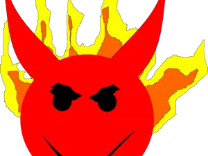 Red Devil Emoji Flames PNG Image