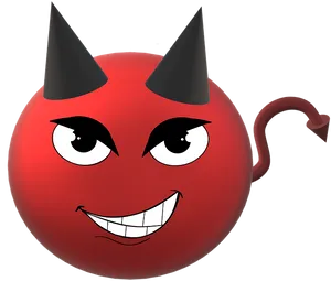 Red Devil Emoji Illustration PNG Image