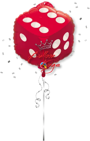 Red Dice Balloon Floating PNG Image