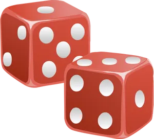 Red Dice Illustration PNG Image