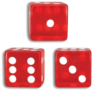 Red Dice Various Sides PNG Image