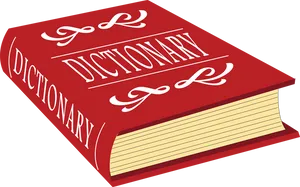 Red Dictionary Book Cover PNG Image