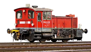 Red Diesel Shunting Locomotive PNG Image