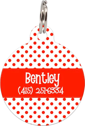 Red Dotted Pet Tag Bentley PNG Image