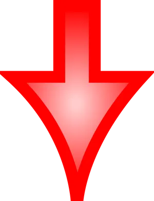 Red Down Arrow Graphic PNG Image