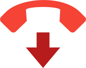 Red Down Arrow Icon PNG Image