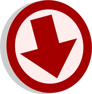 Red Down Arrow Sign PNG Image