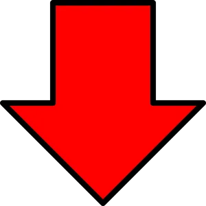 Red Downward Arrow Graphic PNG Image