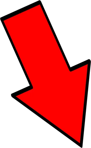 Red Downward Arrow Graphic PNG Image