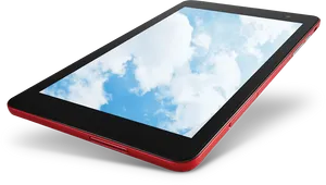 Red Edged Tablet Clouds Reflection PNG Image