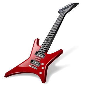 Red Electric Guitar Black Background PNG Image