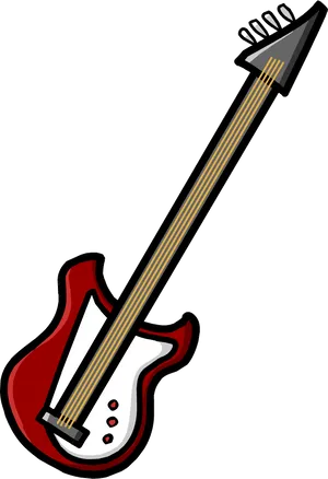 Red Electric Guitar Illustration PNG Image