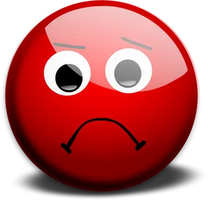 Red Emoji Frowning Face PNG Image