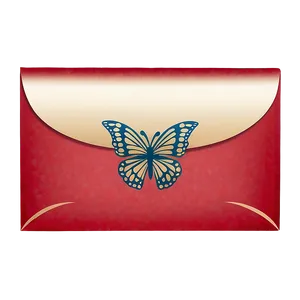 Red Envelope With Butterfly Motif Png Hux29 PNG Image