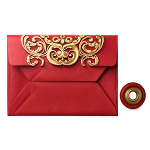 Red Envelope With Gold Design Png 06292024 PNG Image