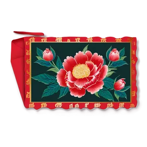 Red Envelope With Peony Design Png Kke PNG Image