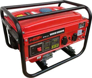 Red Eurotec Gasoline Generator PNG Image