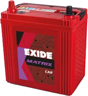 Red Exide Matrix Car Battery PNG