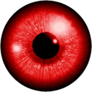 Red Eye Effect Closeup PNG Image