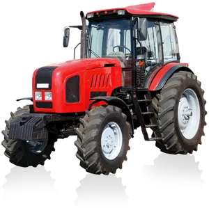 Red Farm Tractor Isolated PNG Image