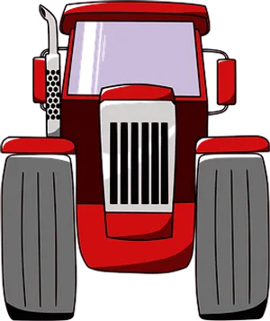 Red Farm Tractor Vector PNG Image