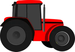 Red Farm Tractor Vector Illustration PNG Image