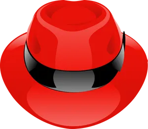 Red Fedora Hat Vector Illustration PNG Image