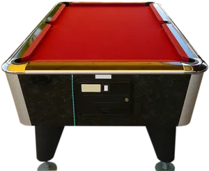 Red Felt Pool Table Coin Operated PNG Image