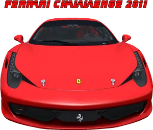 Red Ferrari Front View2011 PNG Image