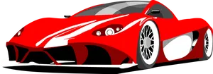 Red Ferrari Sports Car Illustration PNG Image