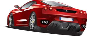 Red Ferrari Sports Car Illustration PNG Image