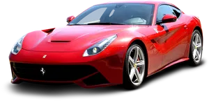 Red Ferrari Sports Car Isolated PNG Image