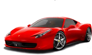 Red Ferrari458 Italia Side View PNG Image