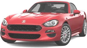 Red Fiat124 Spider Convertible PNG Image