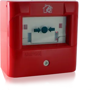 Red Fire Alarm Wall Mounted PNG Image