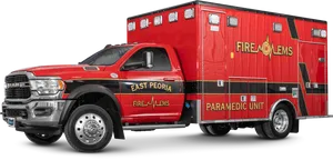 Red Fire E M S Paramedic Unit Vehicle PNG Image