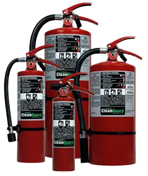 Red Fire Extinguishers Array PNG Image