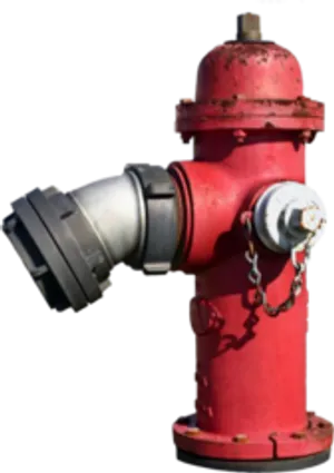 Red Fire Hydrantwith Hose Attachment PNG