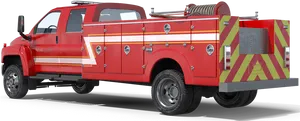 Red Fire Rescue Truck Side View PNG Image