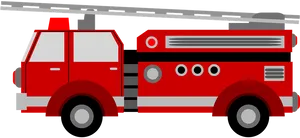 Red Fire Truck Illustration PNG Image