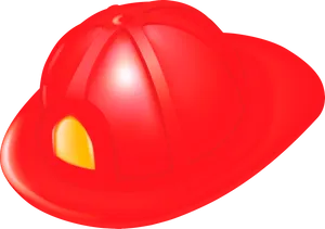 Red Firefighter Helmet Illustration PNG Image