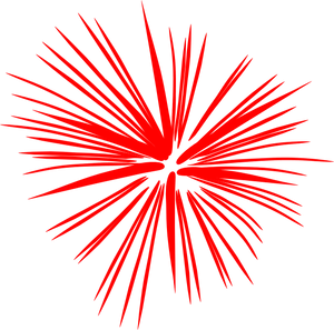 Red Firework Burst Black Background PNG Image