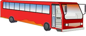 Red Flame Bus Illustration PNG Image