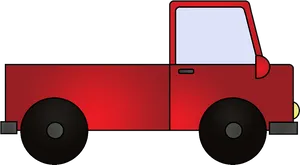 Red Flatbed Truck Illustration PNG Image