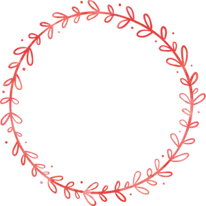 Red Floral Circle Border Design PNG Image