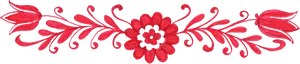 Red Floral Page Divider PNG Image