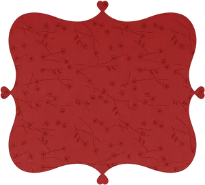 Red Floral Tablecloth Design PNG Image