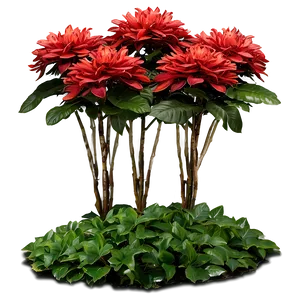 Red Flower Bush Png Tmd85 PNG Image